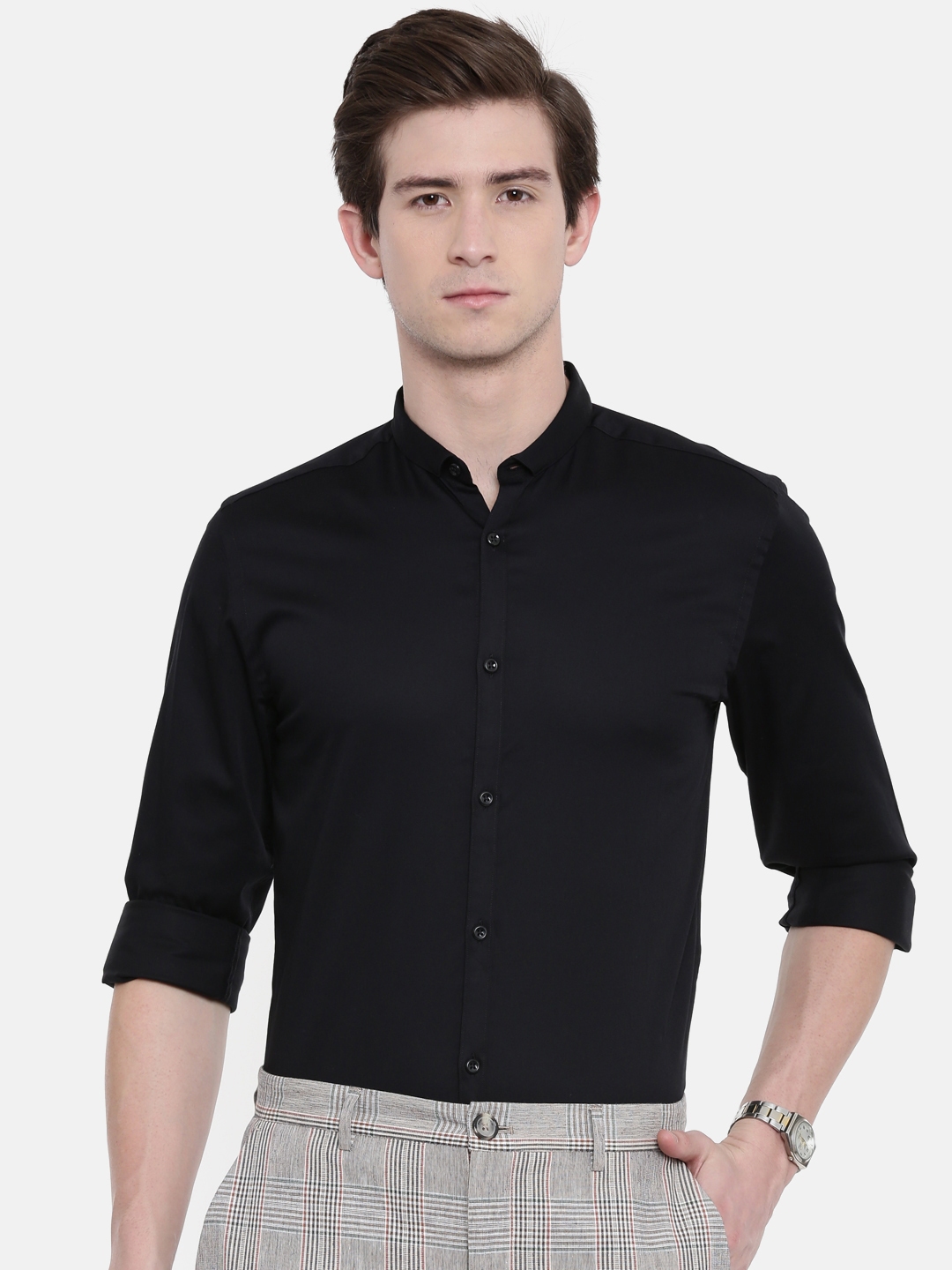 Buy Jack & Jones Men Black Slim Fit Solid Formal Shirt - Shirts for Men ...