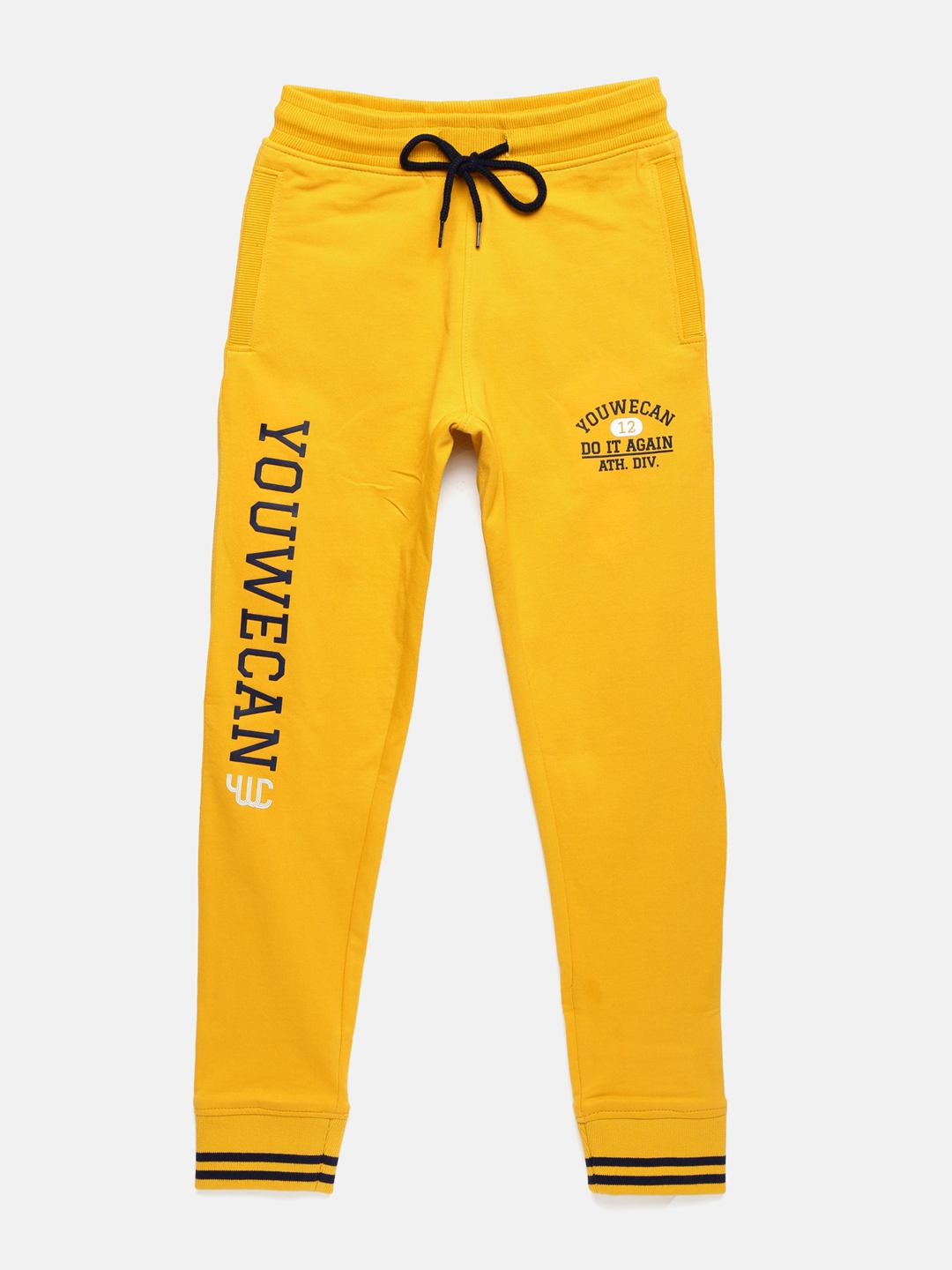 mustard track pants