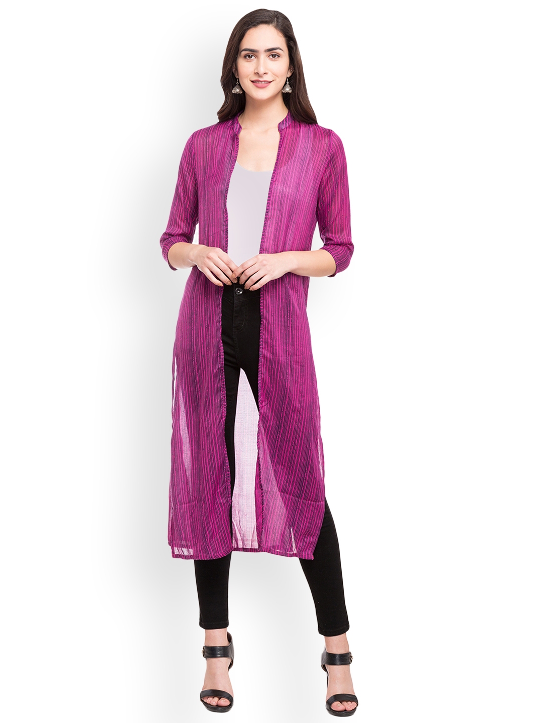 long striped shrug