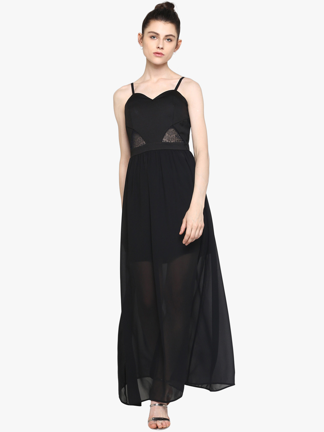 Buy Kazo Women Black Solid Maxi Dress Dresses for Women 2525997 Myntra