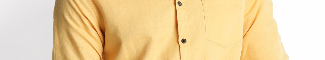 Buy Spiritus By Pantaloons Men Yellow Slim Fit Solid Casual Shirt ...