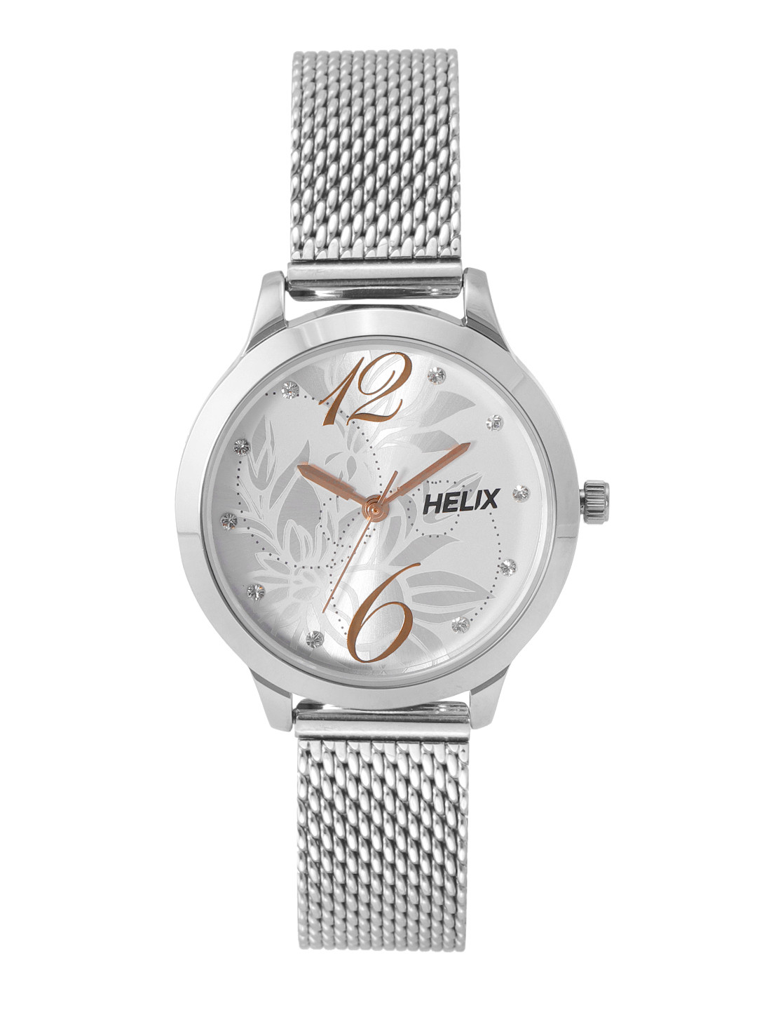 Buy Helix Women Silver Toned Printed Dial & Bracelet Style Analogue