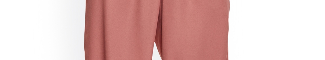 Buy THE SILHOUETTE STORE Women Tan Comfort Fit Solid Parallel Trousers