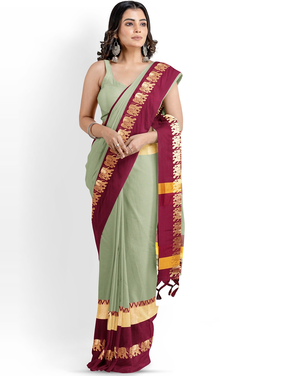 Buy Mitera Zari Silk Cotton Saree Sarees for Women 25272402 Myntra