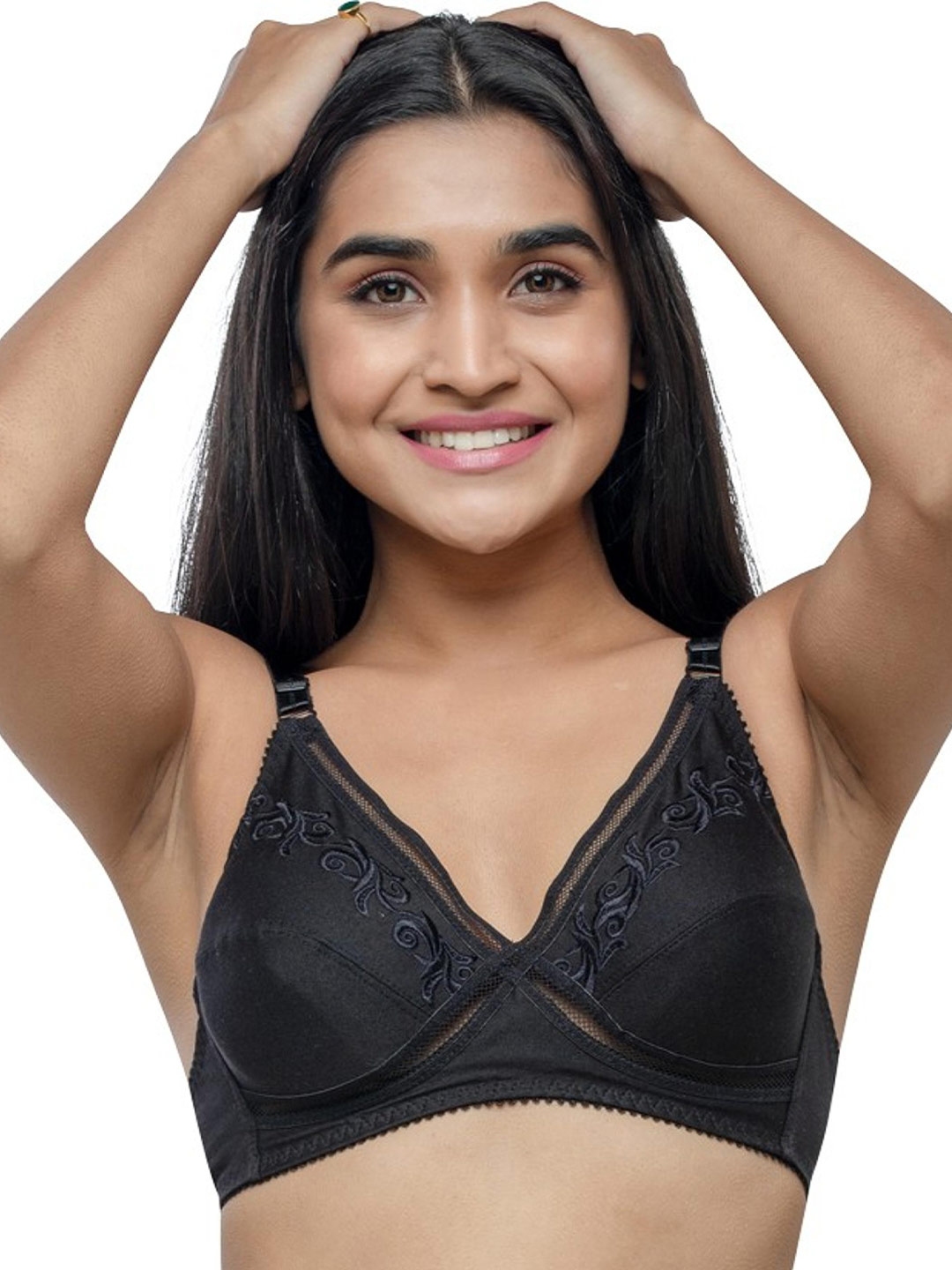 Buy Lovable Floral Self Design Full Coverage Cotton Everyday Bra With All Day Comfort Bra For