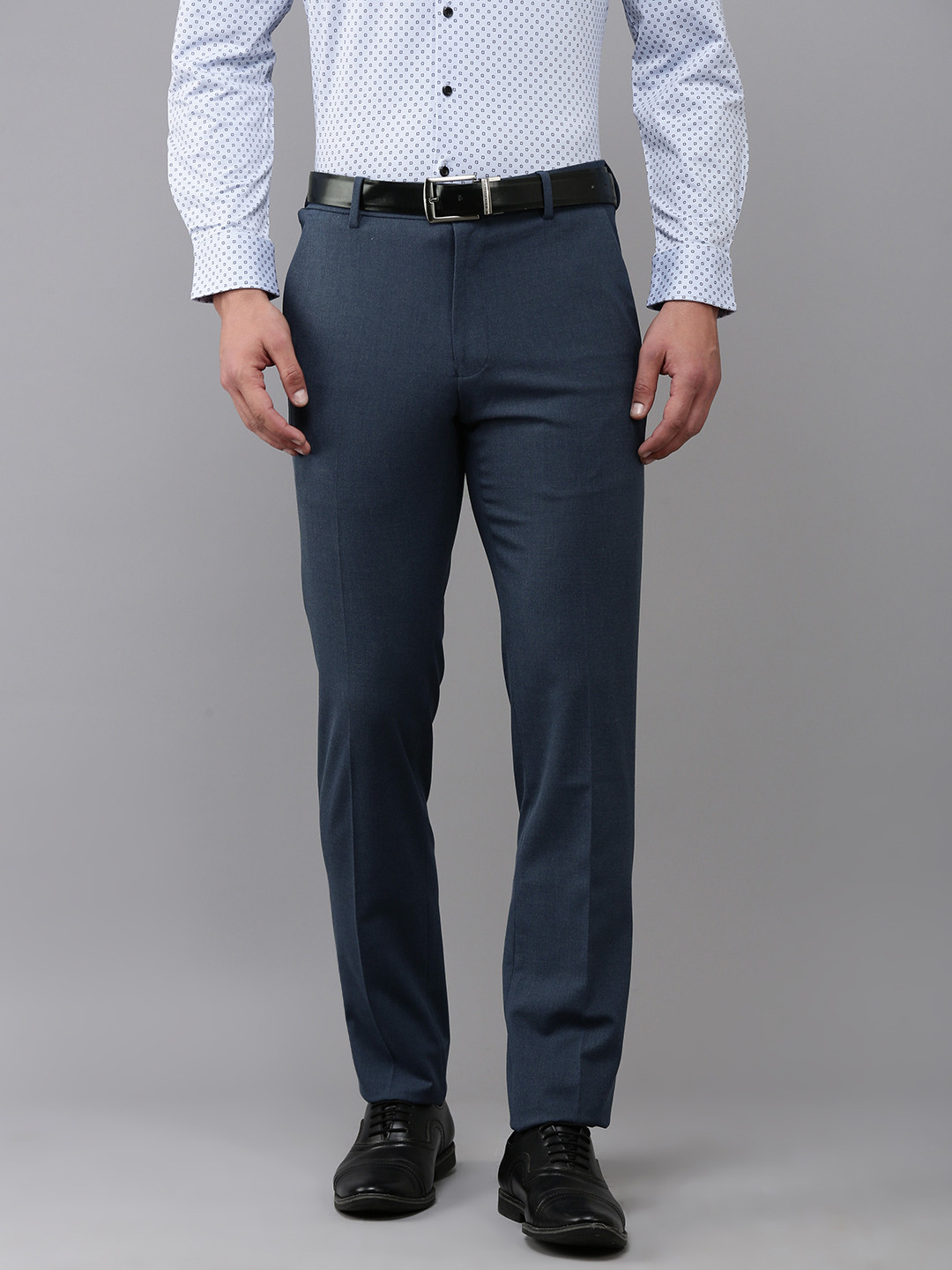Buy Van Heusen Men Grey Slim Fit Trousers - Trousers for Men 25287040 ...