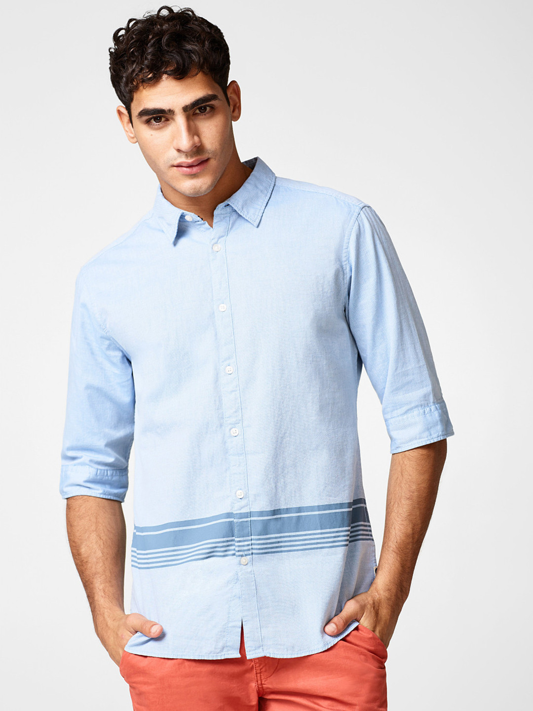 Buy ESPRIT Men Blue Regular Fit Solid Casual Shirt Shirts for Men