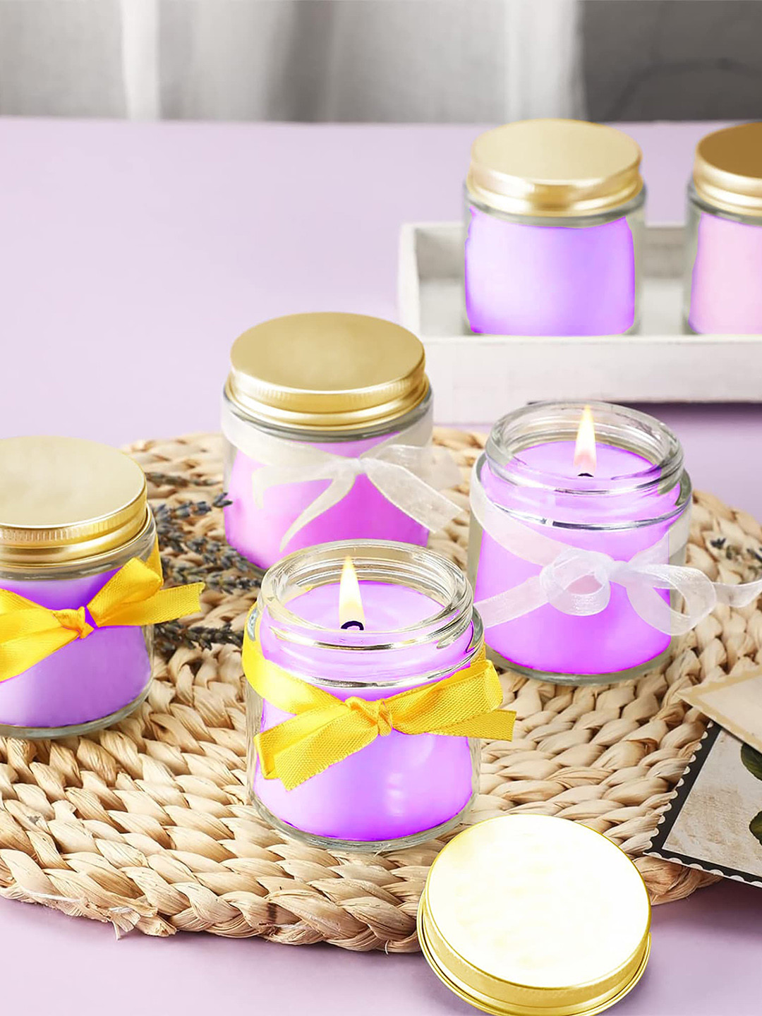 Buy Homesake Organic Aroma Purple 4 Pieces Candle Jars Candles for Unisex 25302930 Myntra
