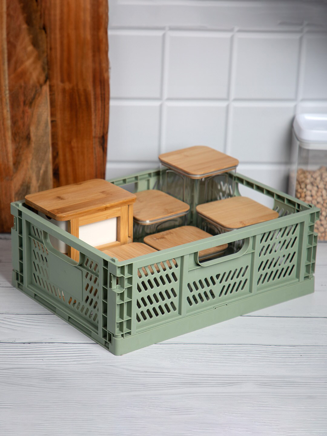 Buy Anko Green Collapsible Crate Organiser Organisers for Unisex