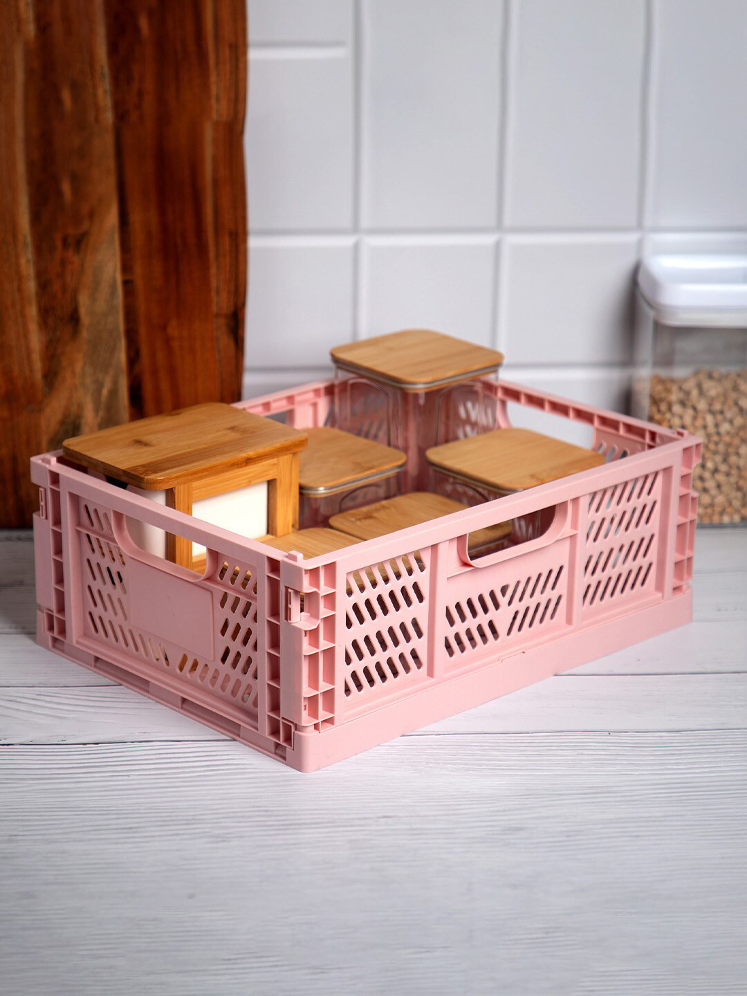 Buy Anko Pink Collapsible & Stackable Crate Organiser Organisers for