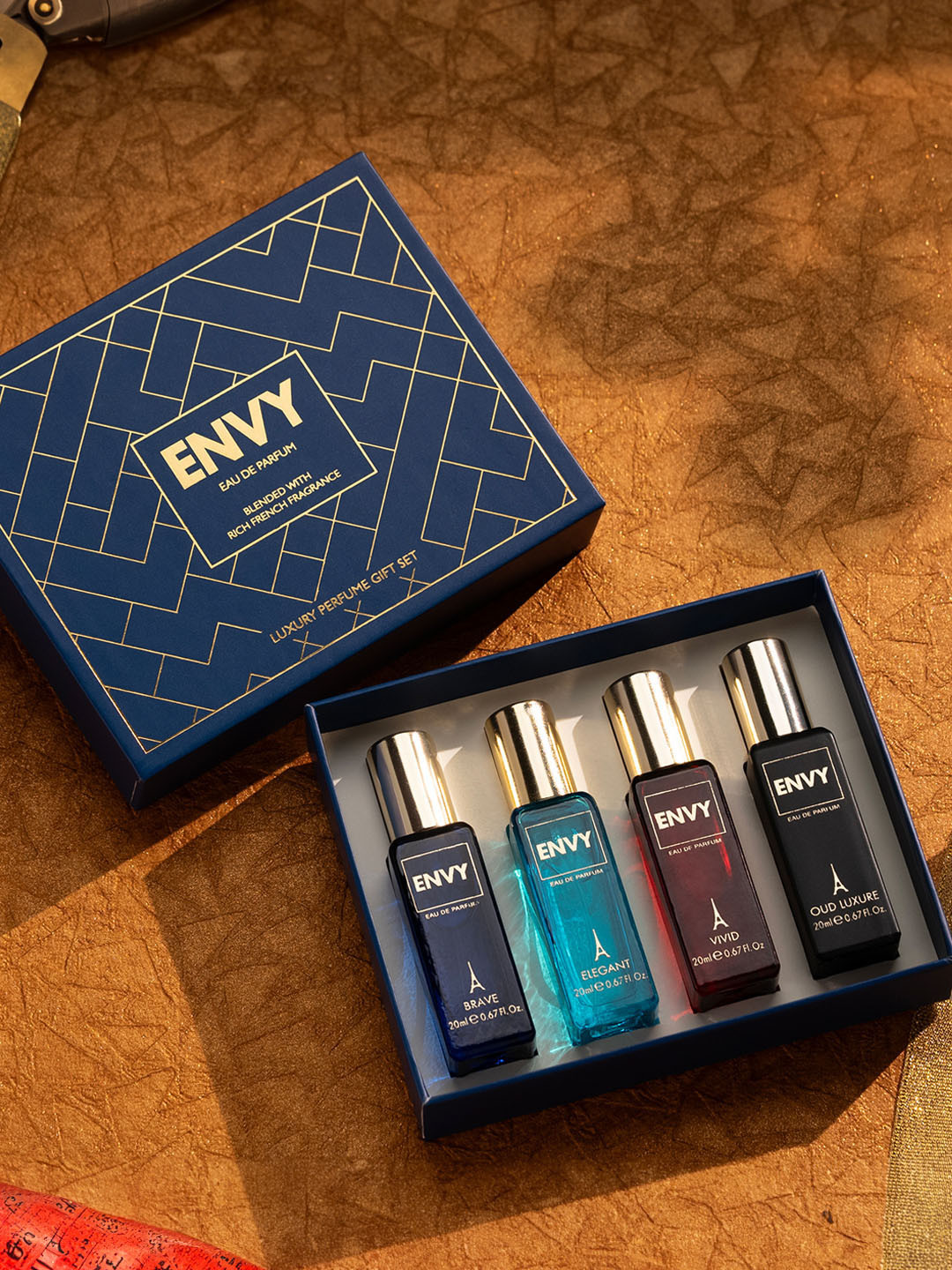 Buy Envy Men Set Of 4 Eau De Parfum 20 Ml Each Oud Luxure, Brave, Vivid