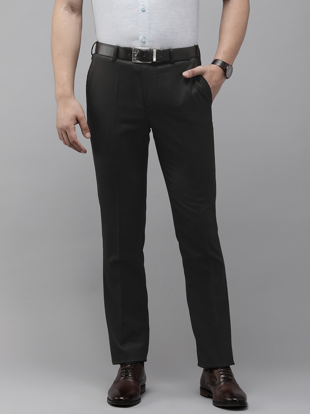 Buy Park Avenue Men Solid Formal Trouser - Trousers for Men 25365096 ...
