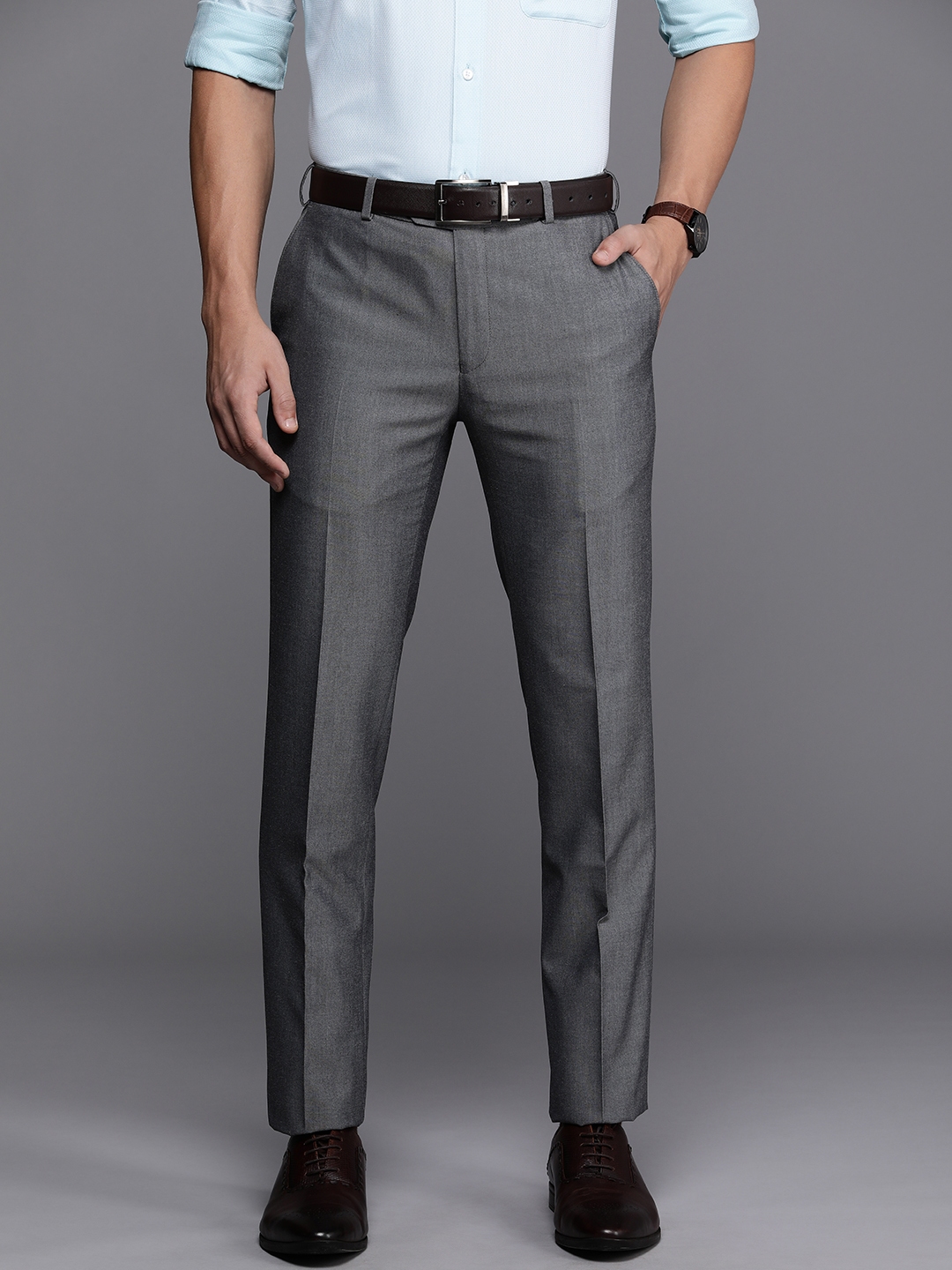 Buy Raymond Men Slim Fit Formal Trousers - Trousers for Men 25365194 ...