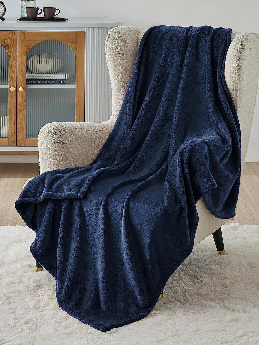Buy Nivasam Navy Blue AC Room 233 GSM Single Bed Blanket Blankets