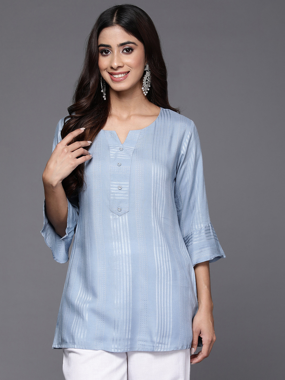 Buy Libas Striped Bell Sleeves Kurti Kurtis for Women 25372888 Myntra