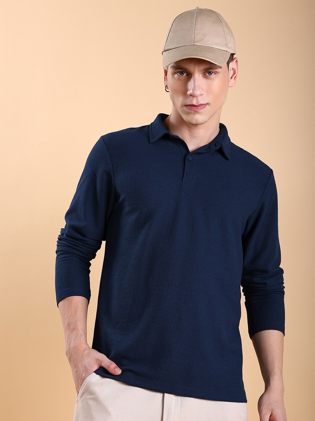Buy HIGHLANDER Polo Collar Popcorn Structured Tshirt - Tshirts for Men ...