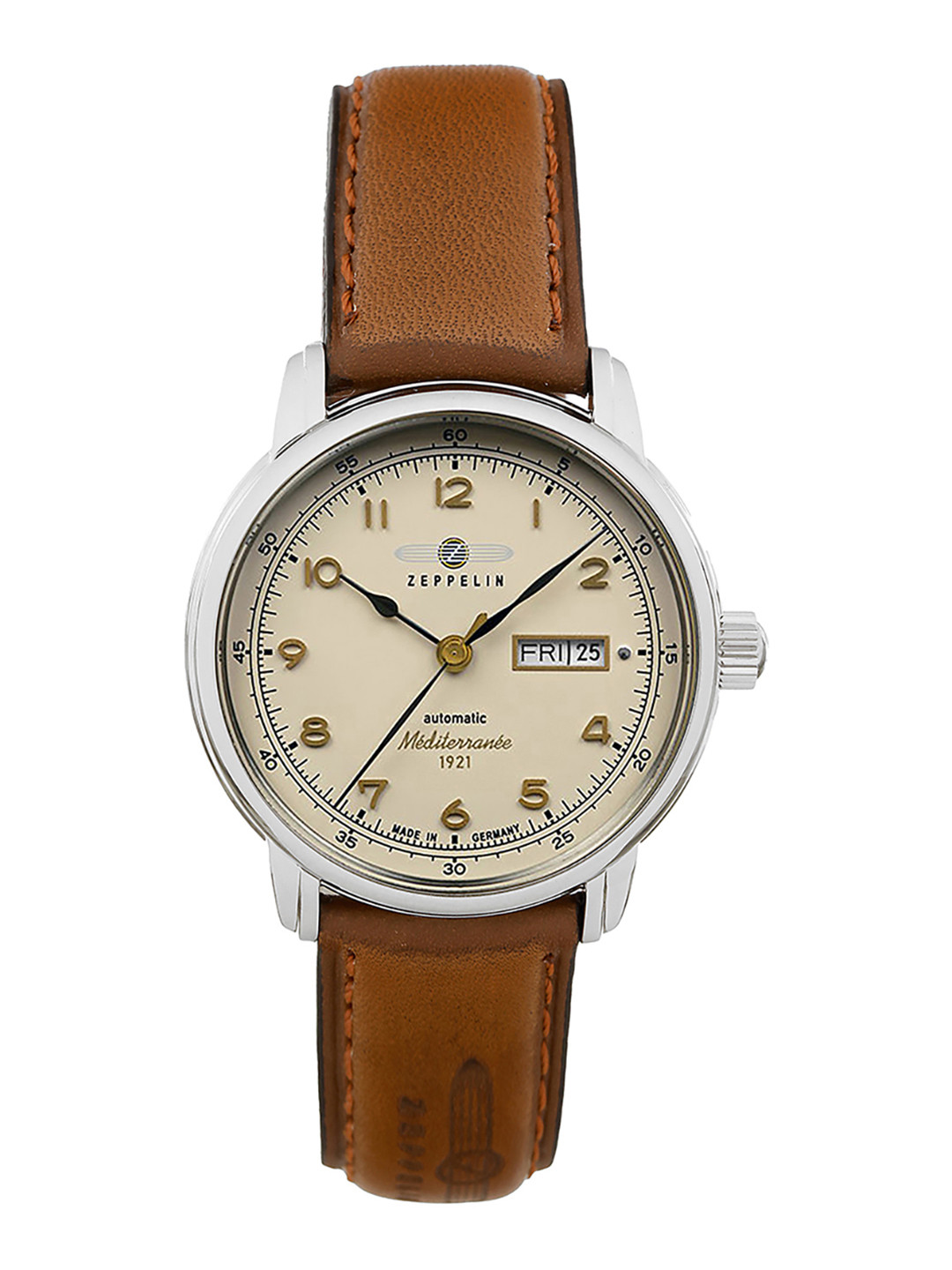 Buy ZEPPELIN Men Textured Dial & Leather Straps Analogue Automatic ...