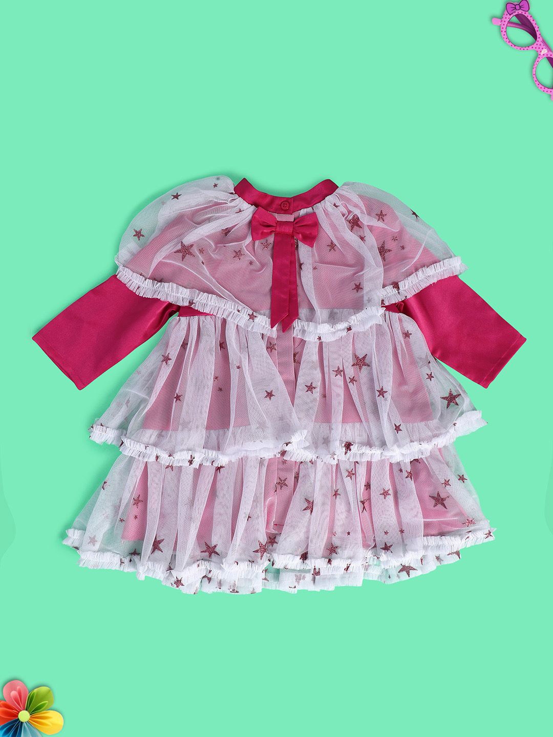 Buy MINI KLUB Girls Embellished Fit Flare Dress Dresses For Girls buy-mini-klub-multicoloured-a-line-dress-dresses-for-girls-18092220