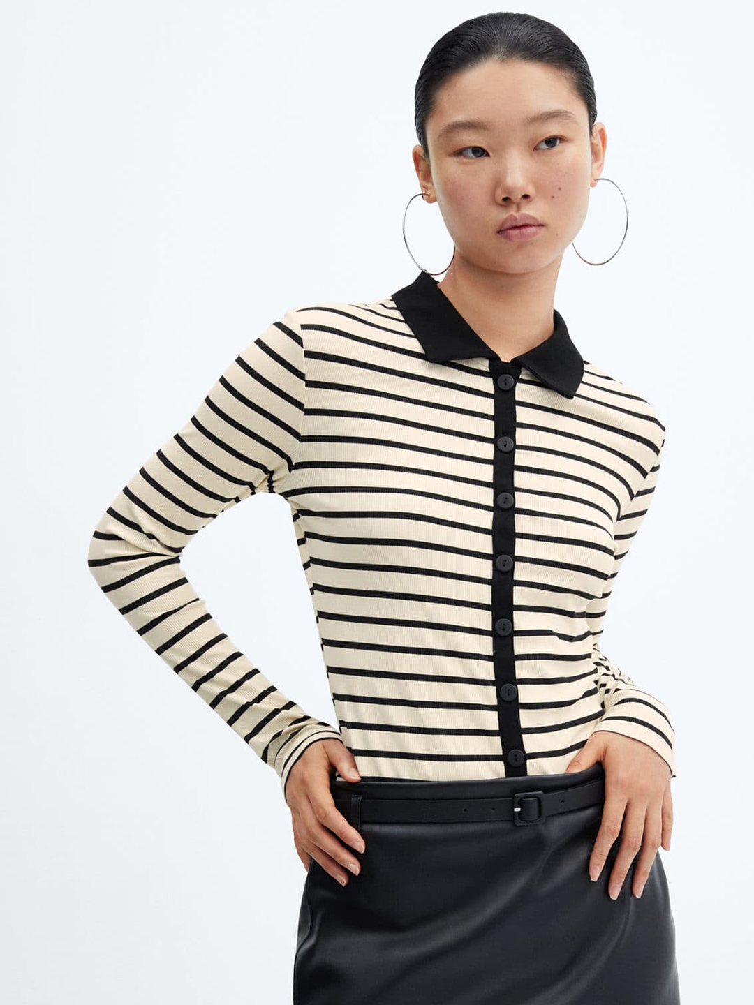 Buy MANGO Striped Knit Shirt Shirts for Women 25426766 Myntra