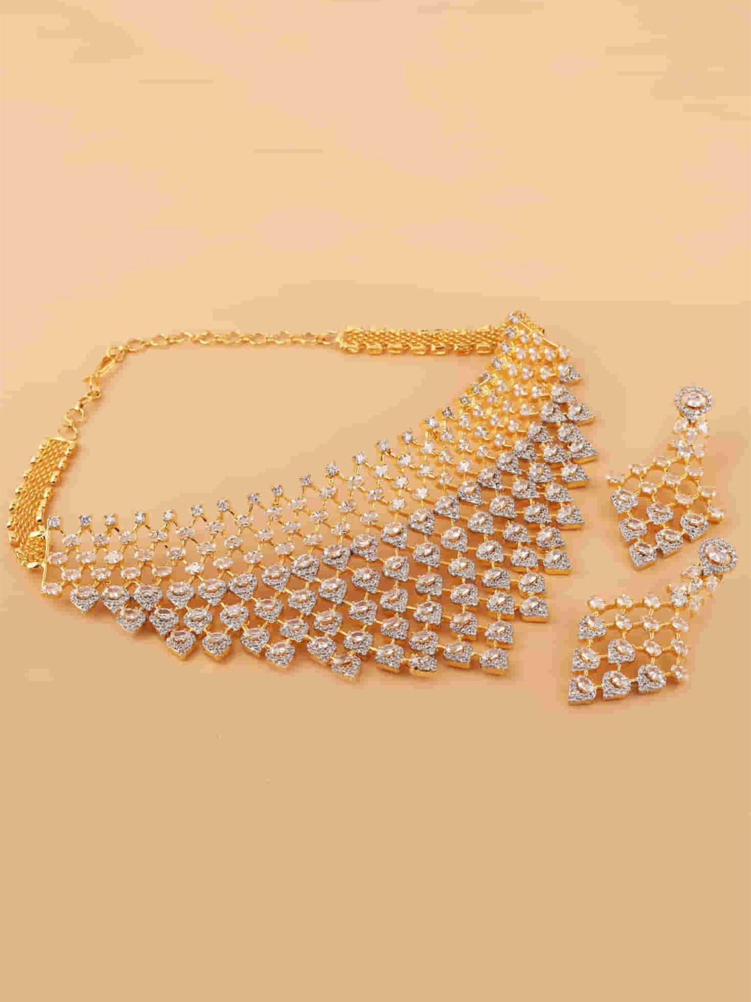 Buy Mirana Gold Plated Choker Necklace And Earrings - Jewellery Set for Women 25476092 | Myntra