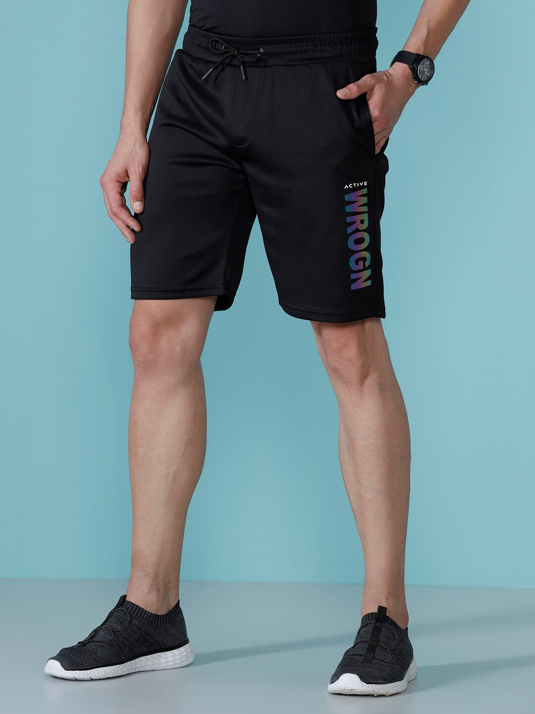 Buy WROGN ACTIVE Men Brand Logo Printed Mid Rise Slim Fit Cotton