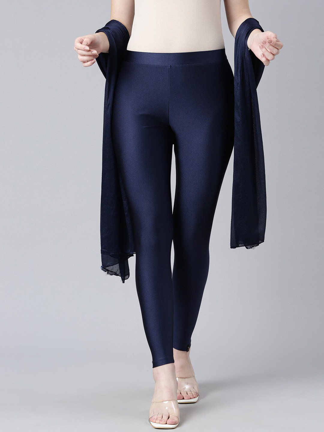 Buy TWIN BIRDS Ankle Length Shimmer Leggings With Shawl Leggings for
