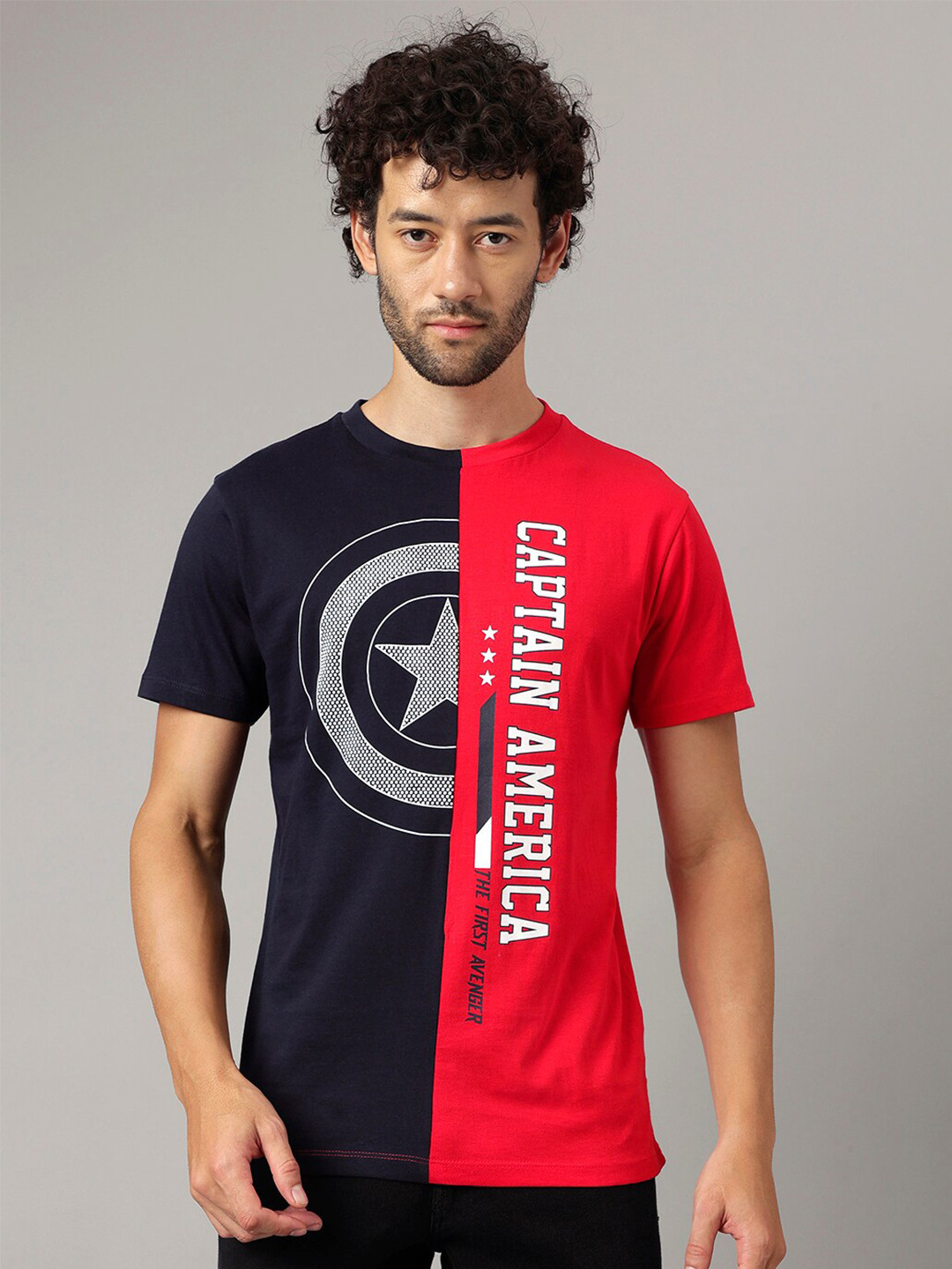 Marvel Captain America Heren Tshirt -S- Distressed A Zwart