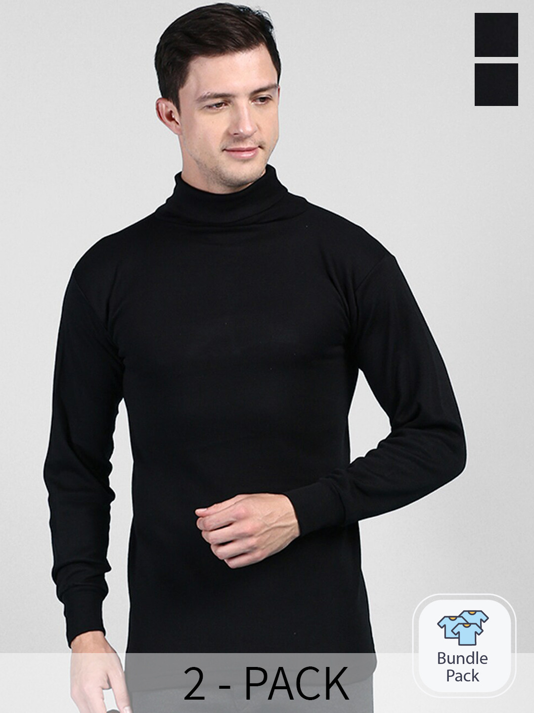 Buy Lux Cottswool Pack Of 2 High Neck Wool Cotton Thermal Tops