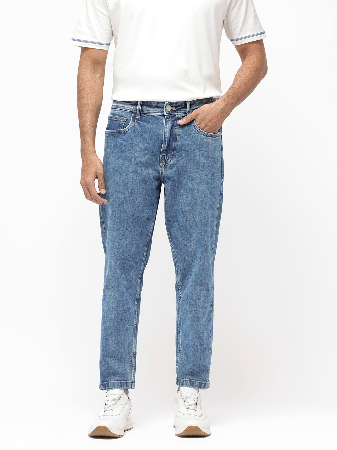 RARE RABBIT Men Ray Mid Rise Slim Fit Cotton Jeans