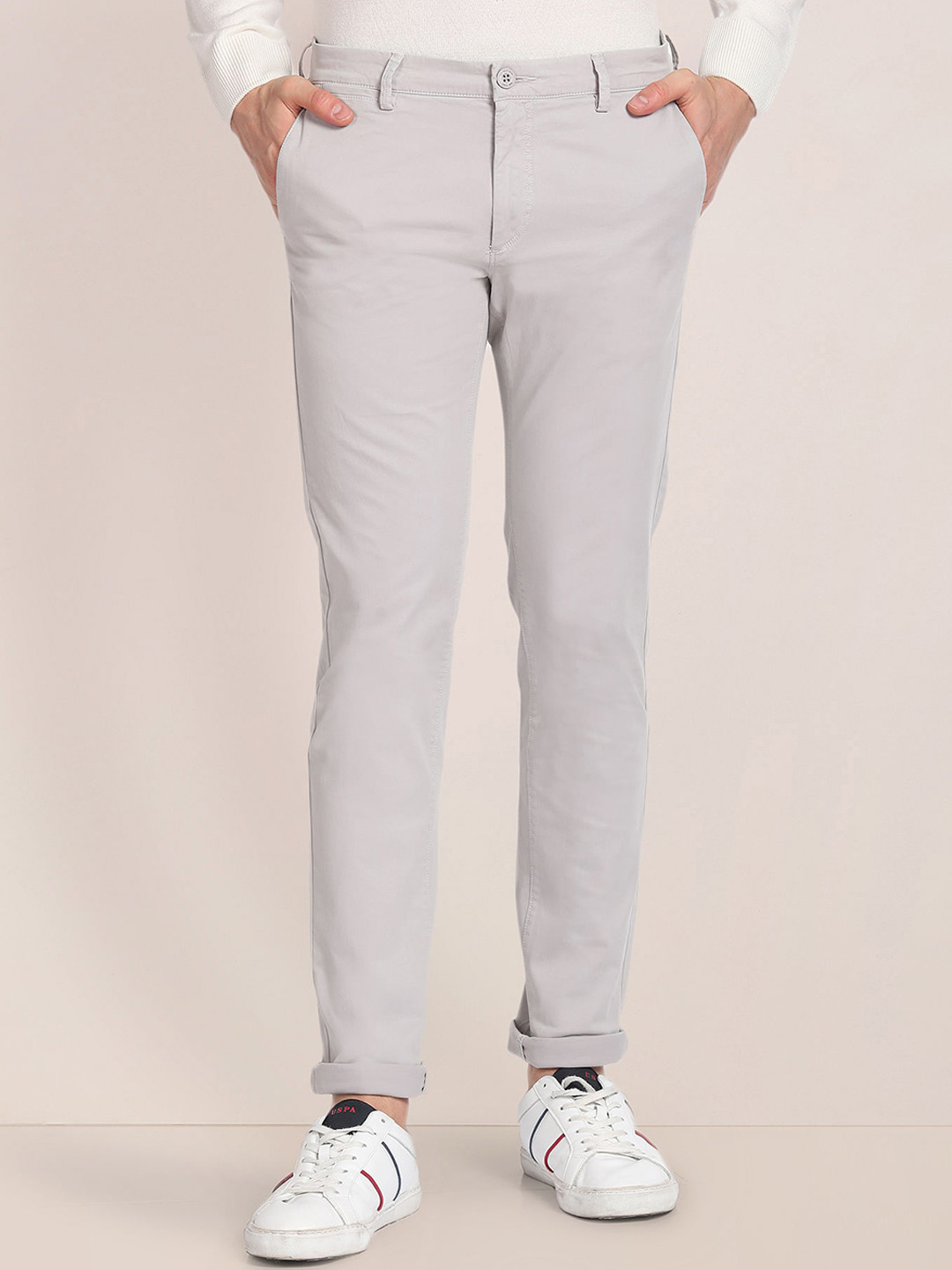 Buy U.S. Polo Assn. Men Mid Rise Chinos Trousers - Trousers for Men ...