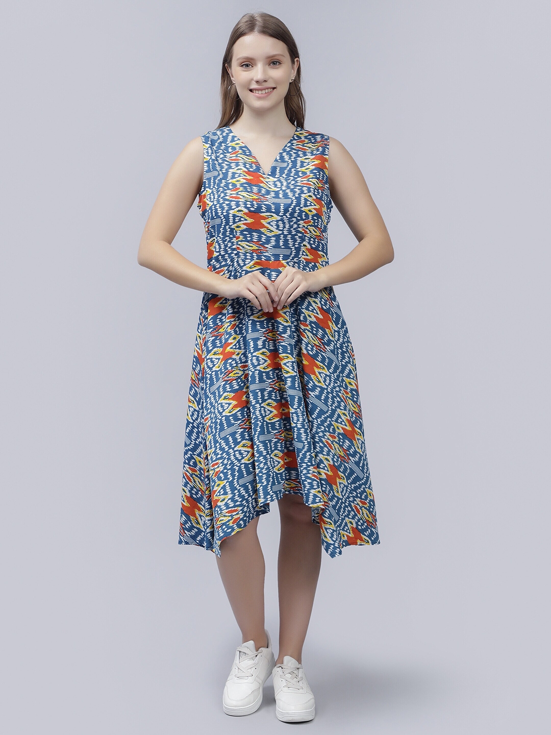 Buy ENTELLUS Floral Print Fit & Flare Midi Dress - Dresses for Women ...