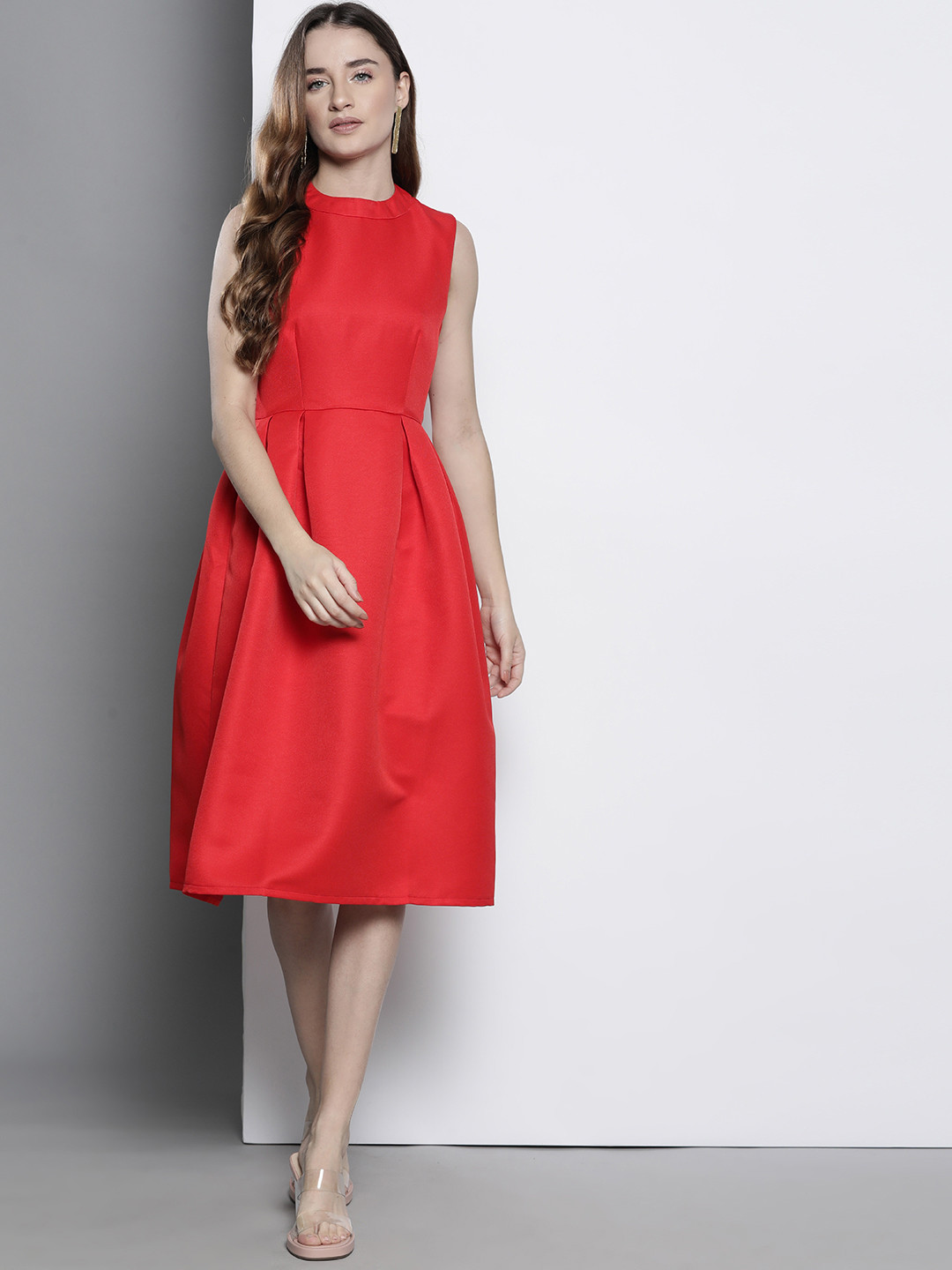 boohoo high neck midi dress
