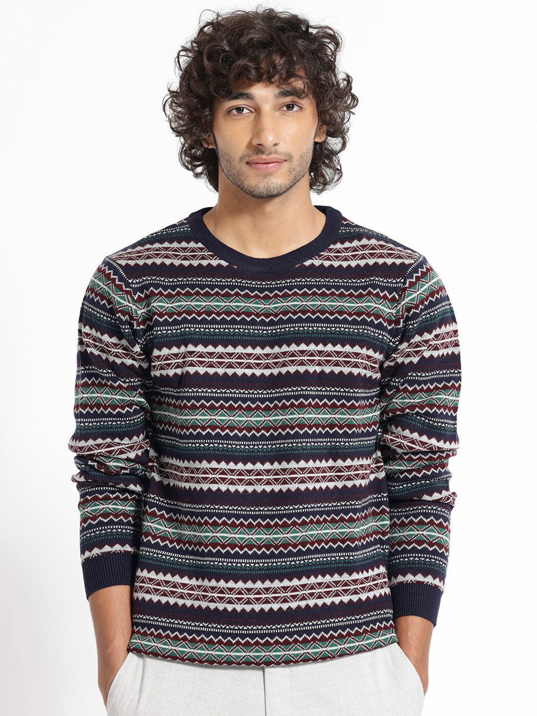 Rare Rabbit Pullover Buy RARE RABBIT Geometric Printed Cotton Pullover - Sweaters for Men ...