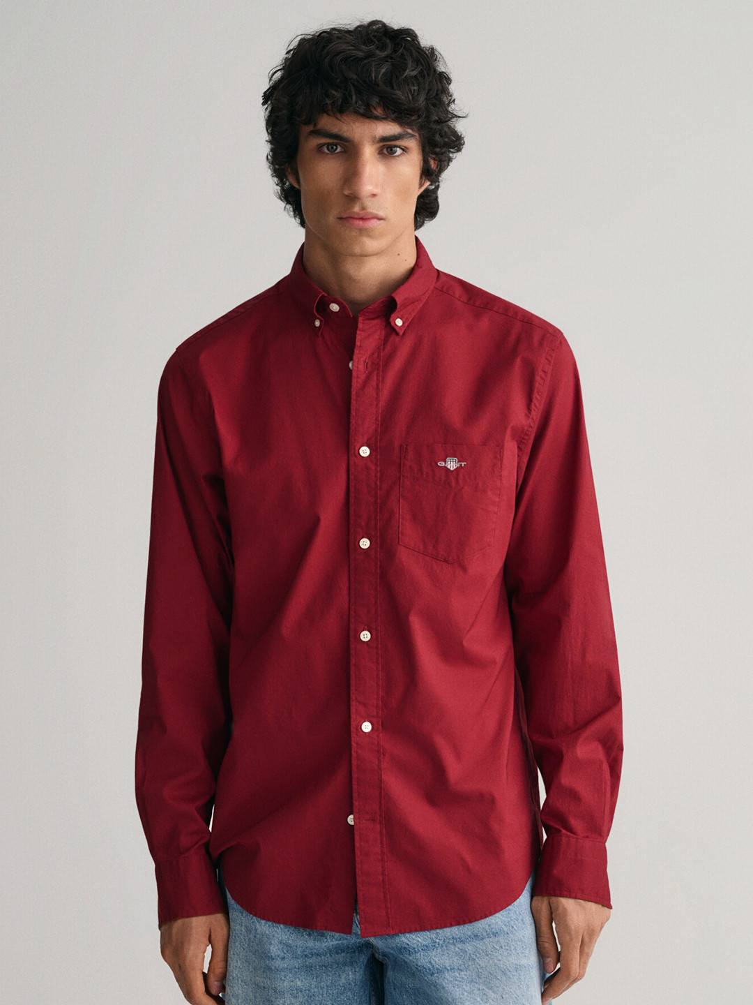 Gant Men Pink Striped Buttoned Down Collar Full Sleeves Shirt