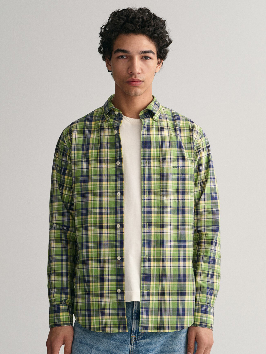 Gant Men Pink Checked Button-down Collar Full Sleeves Shirt main image 0