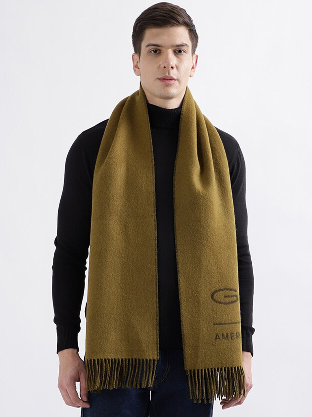 Buy GANT Men Printed Tasselled Woollen Scarf Scarves for Men 25590594
