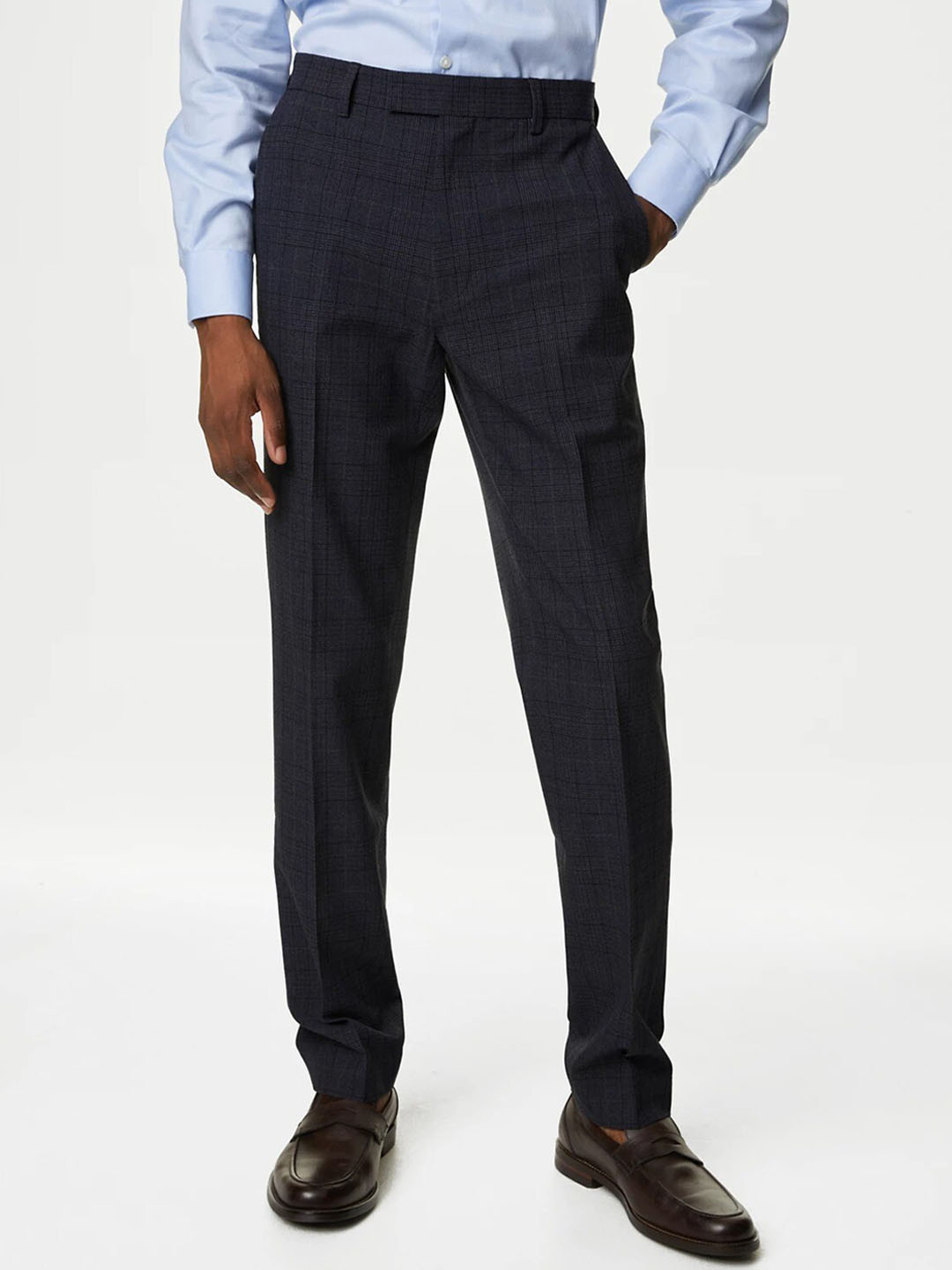 Buy Marks & Spencer Men Mid Rise Formal Trousers - Trousers for Men ...