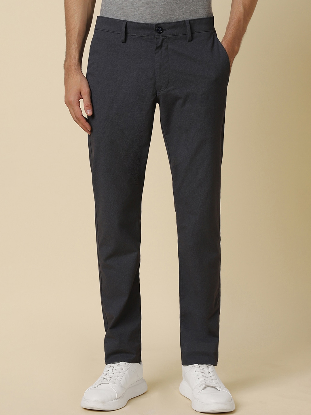 Buy Allen Solly Men Mid Rise Slim Fit Cotton Chinos - Trousers for Men ...