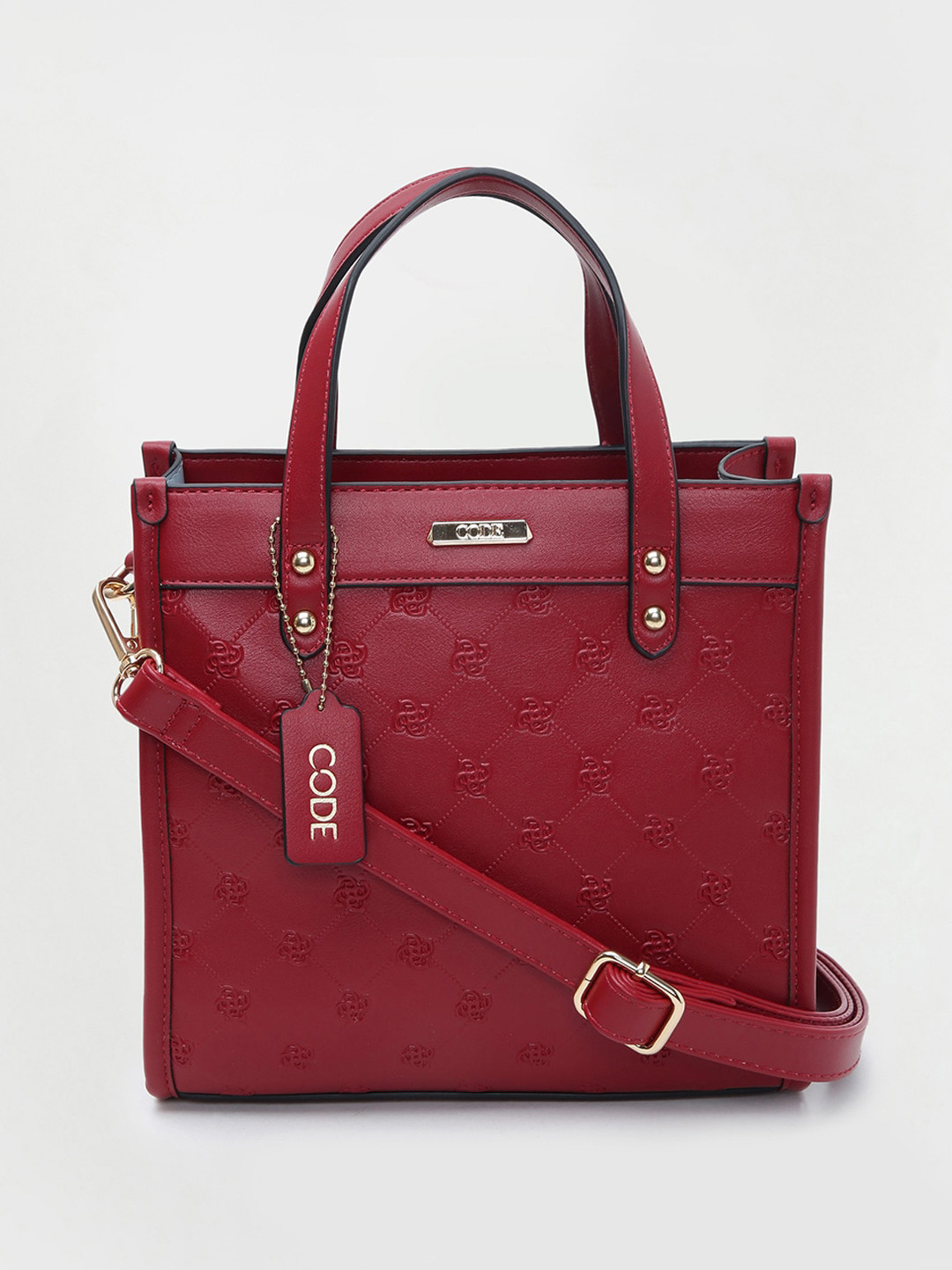 Buy CODE By Lifestyle Textured Structured Handheld Bag - Handbags for ...