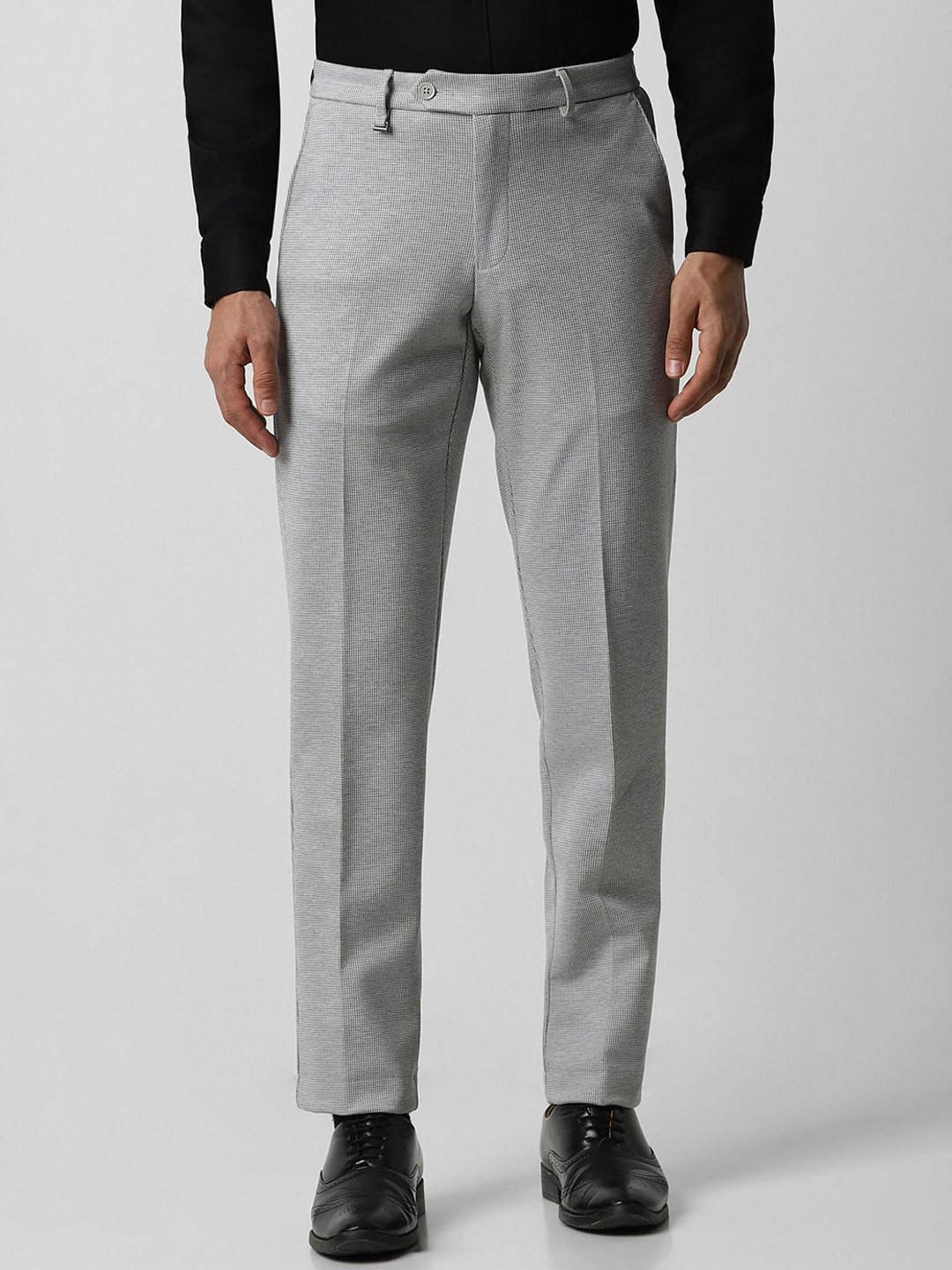 Buy Van Heusen Men Grey Slim Fit Trousers - Trousers for Men 25701558 ...