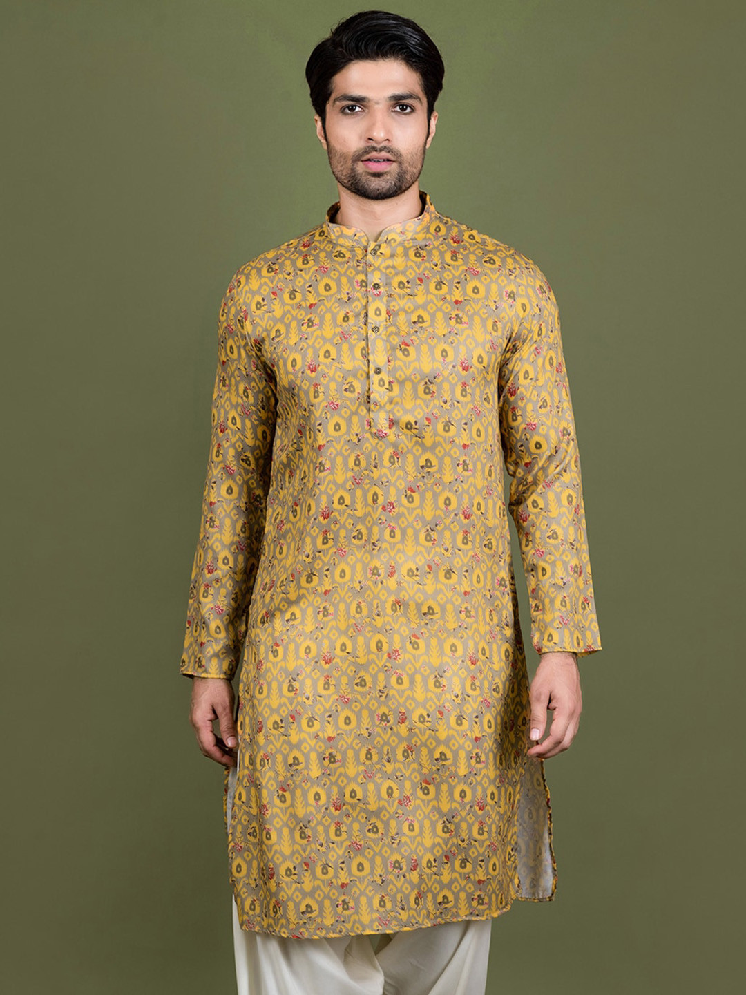 Pakistano Cotone Da Uomo Kurta Set Pigiama Indian Stile Etnico Festa