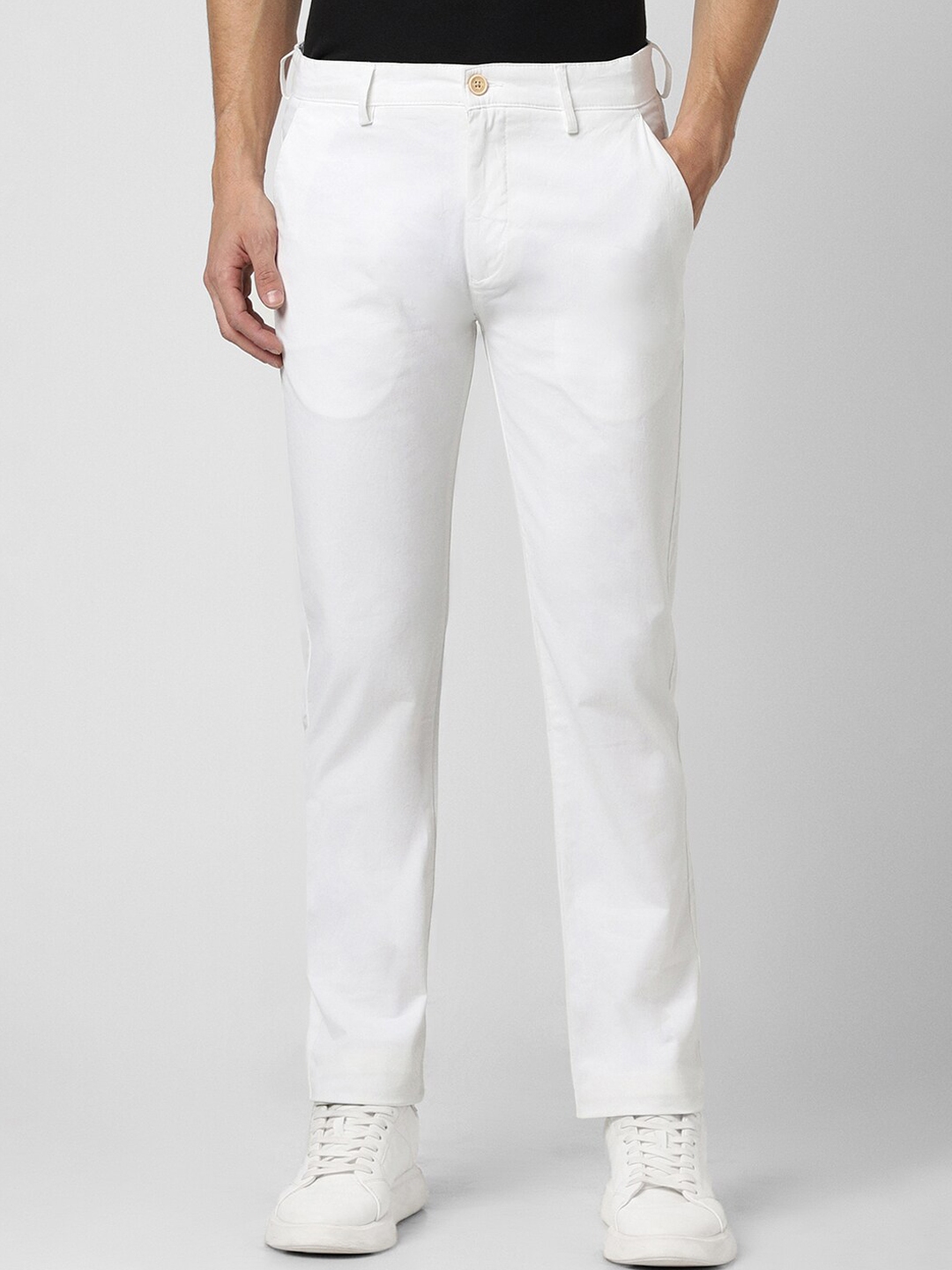 Buy Peter England Casuals Men Slim Fit Mid Rise Trouser - Trousers for ...