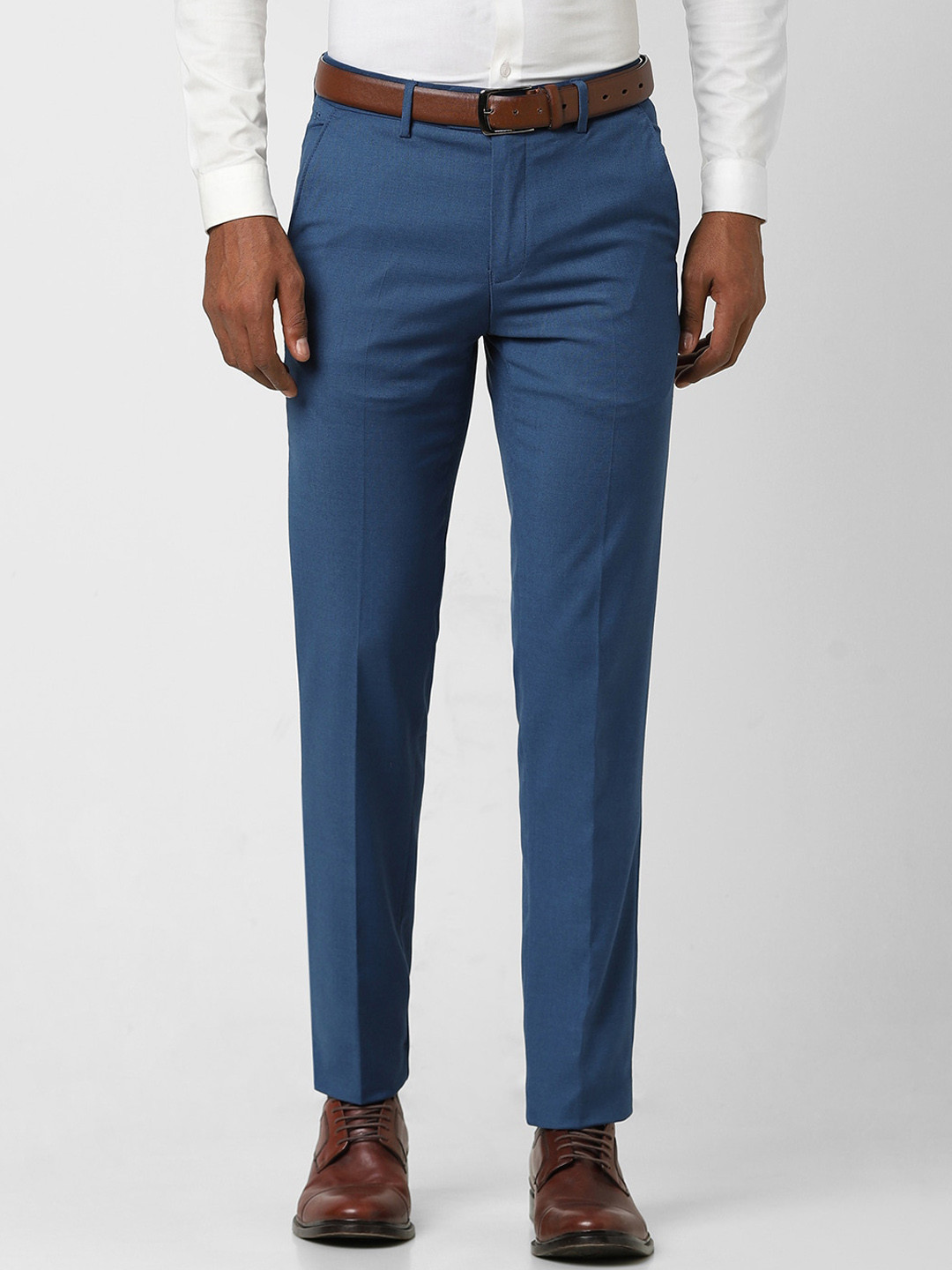 Buy Peter England Elite Men Slim Fit Formal Trousers - Trousers for Men ...