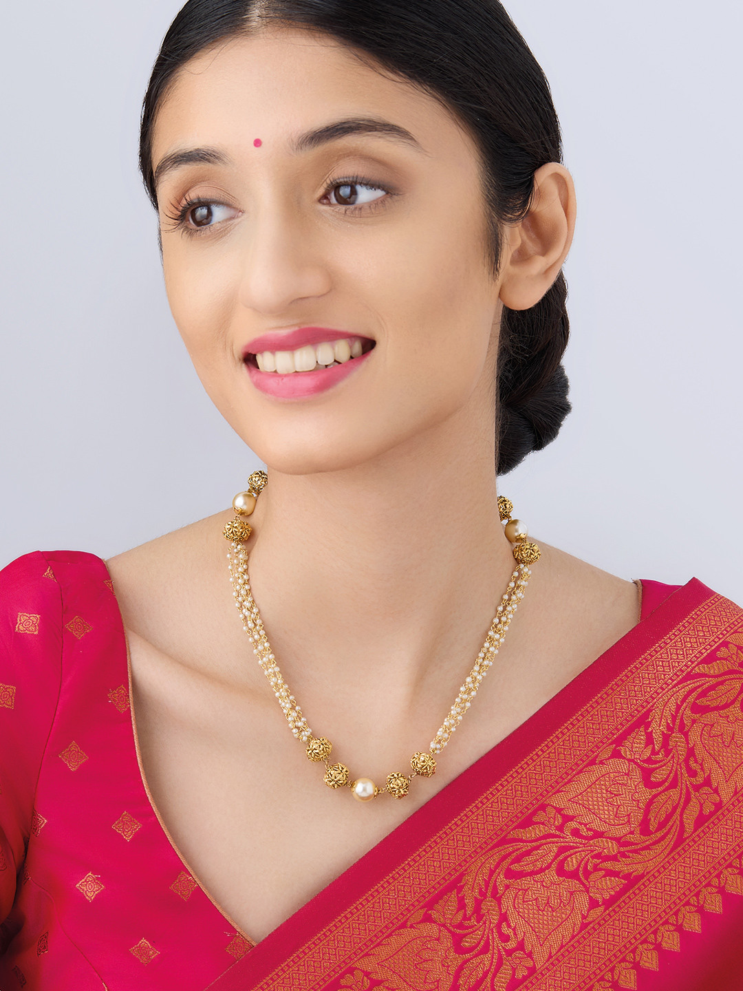 Buy Kushal's Fashion Jewellery Gold Plated Antique Necklace Necklace