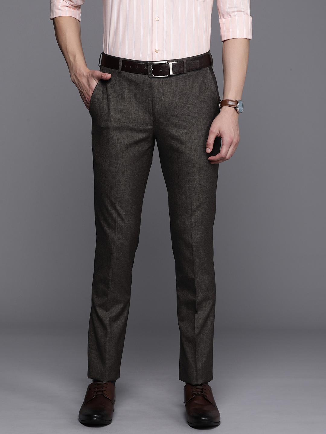 Buy Raymond Men Slim Fit Formal Trousers - Trousers for Men 25754332 ...