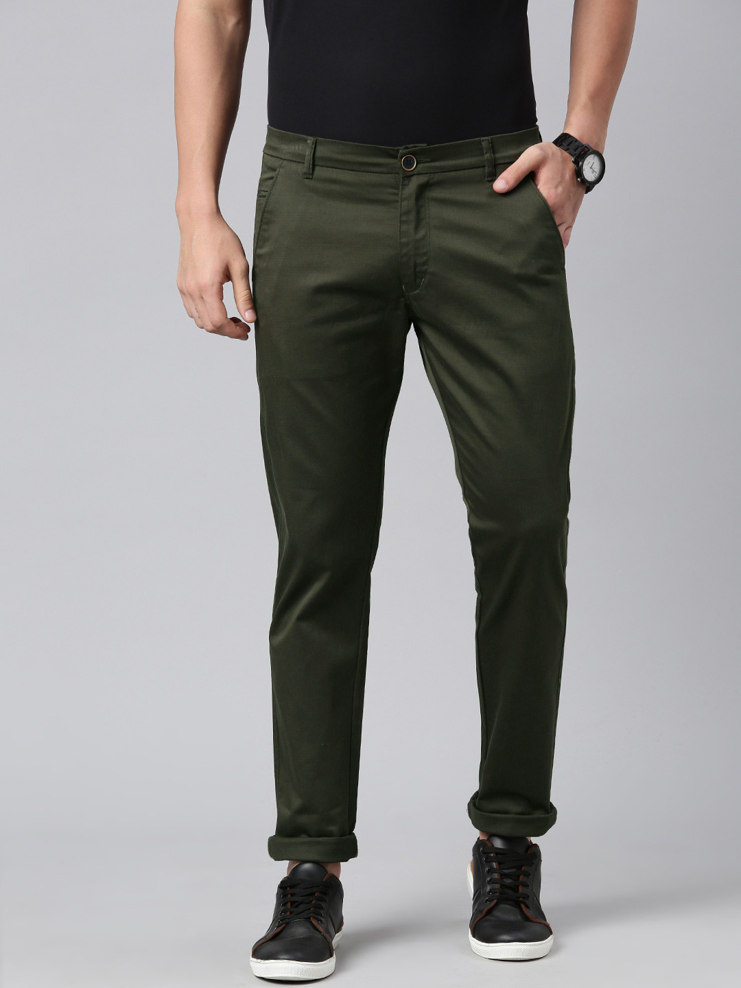 Buy Majestic Man Men Smart Slim Fit Easy Wash Chinos Trousers ...