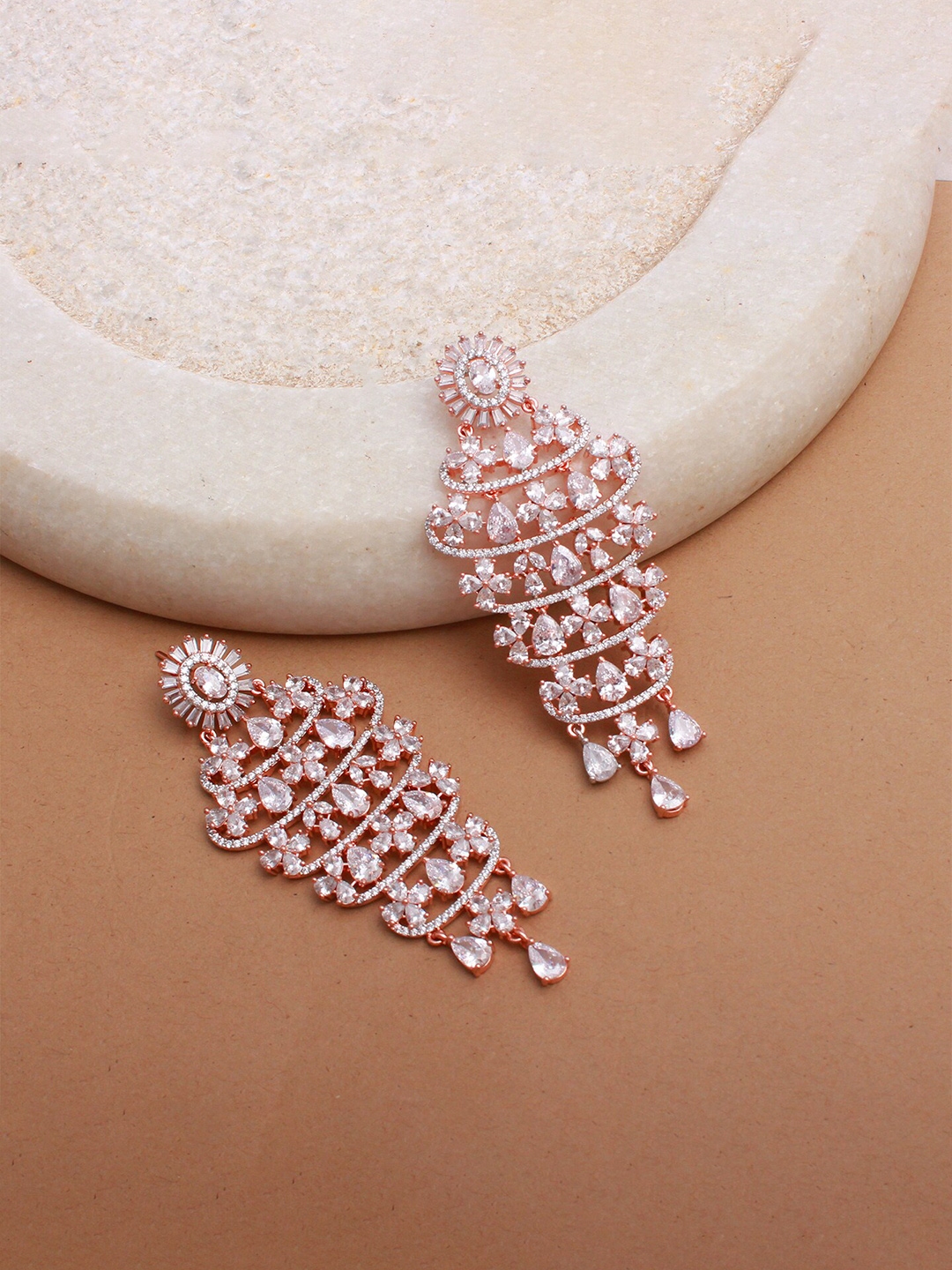 Buy Mirana Rose Gold Plated Drop Earrings - Earrings for Women 25767516 ...