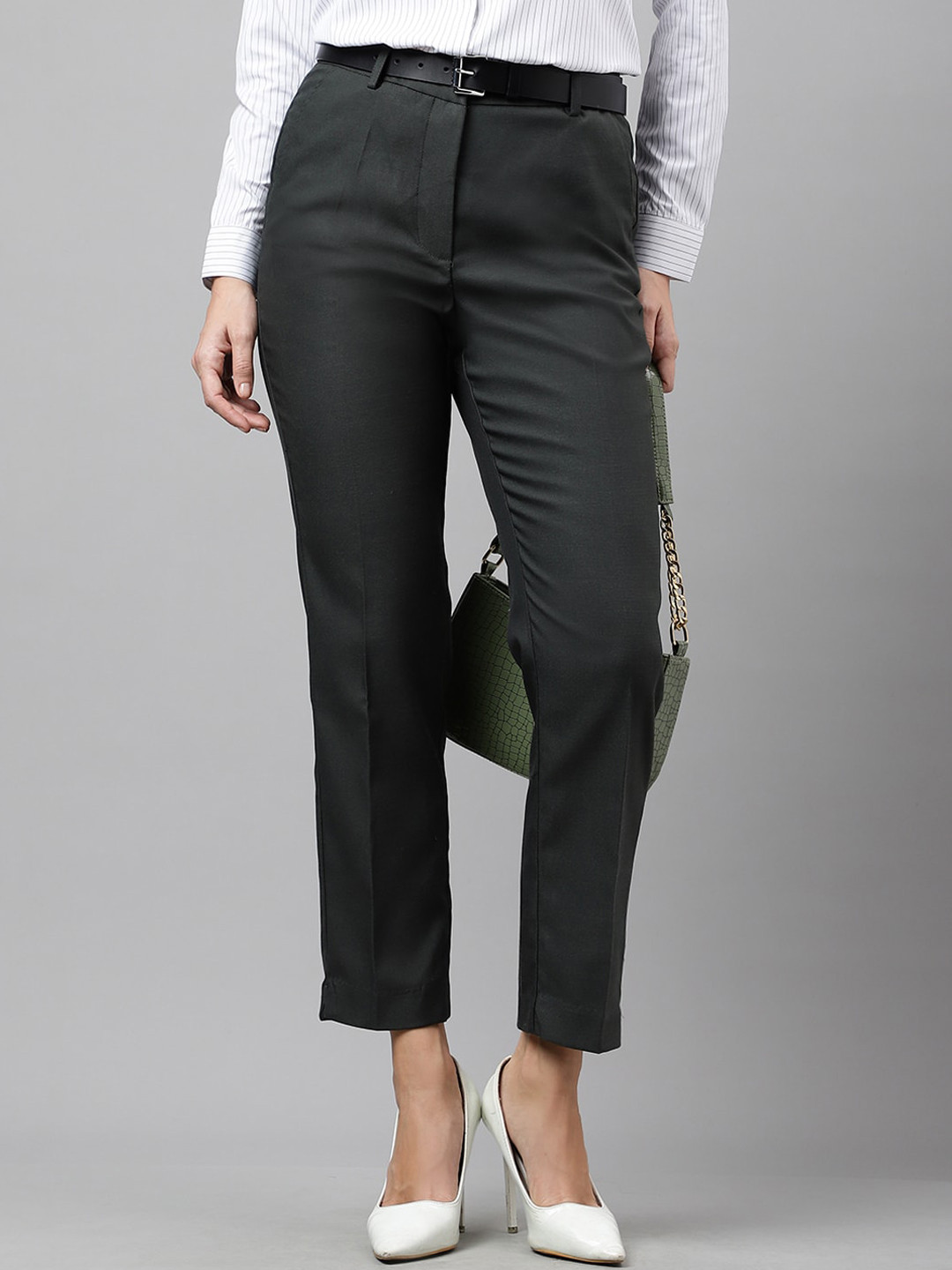 Women's Washable High Waist Skinny Trousers – Office Work School Pants, 4-18, 32in Inside Leg, Stretch Fabric