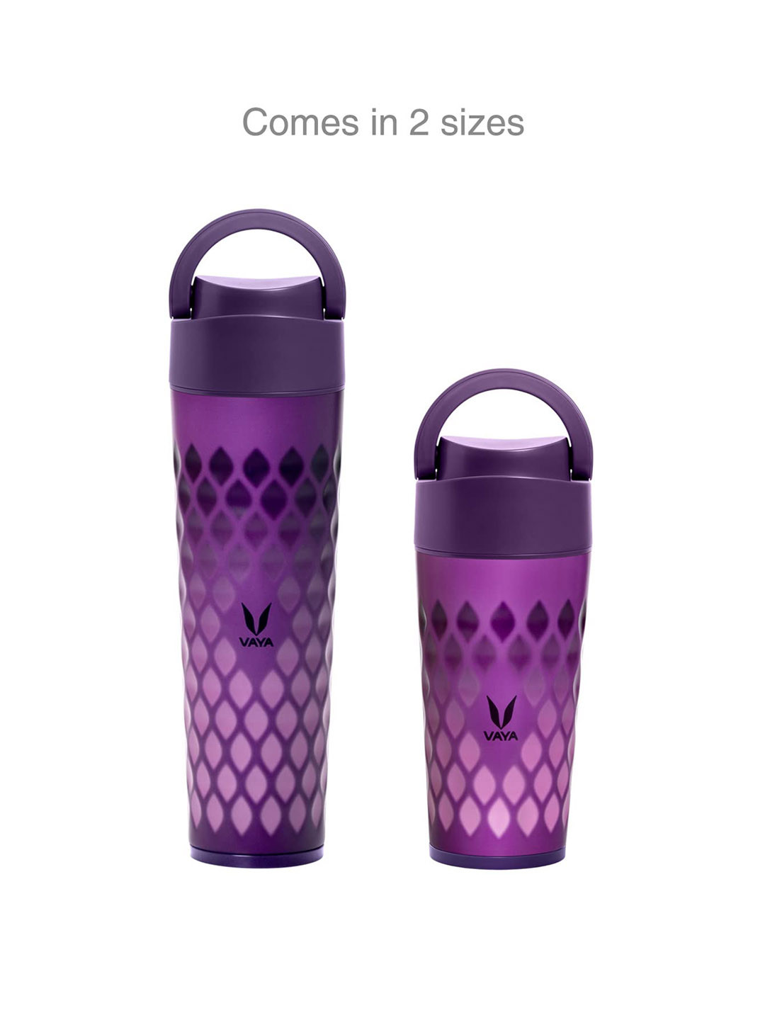 Buy Vaya Unisex Purple Stainless Steel Water Bottle With Loop Lid 350ml ...