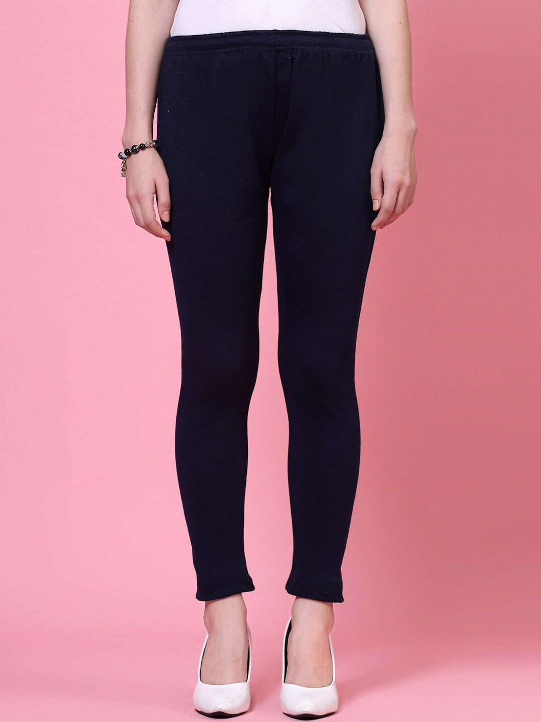 Magenta & Dark Fawn Solid Woollen Leggings (Pack of 2)